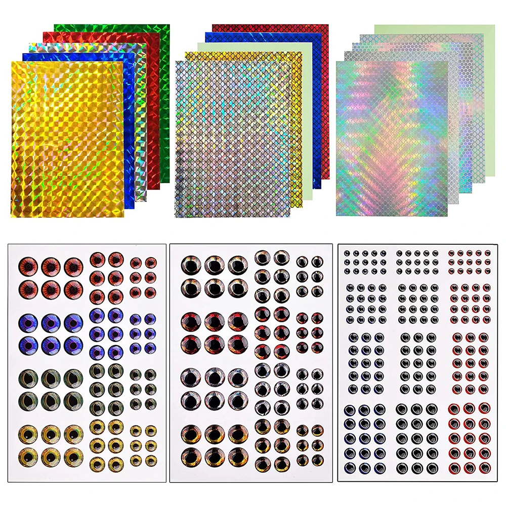 Pegatinas holográficas y ojos 3D/4D/5D para señuelos