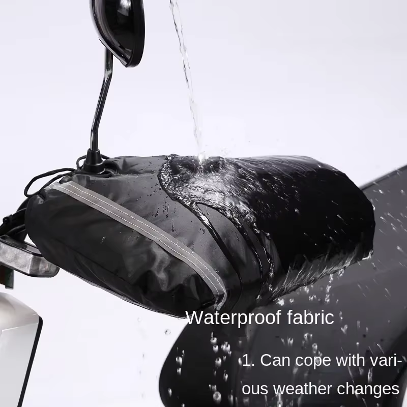 Guantes invierno manillar moto – Forro térmico a prueba de viento - imagen 3