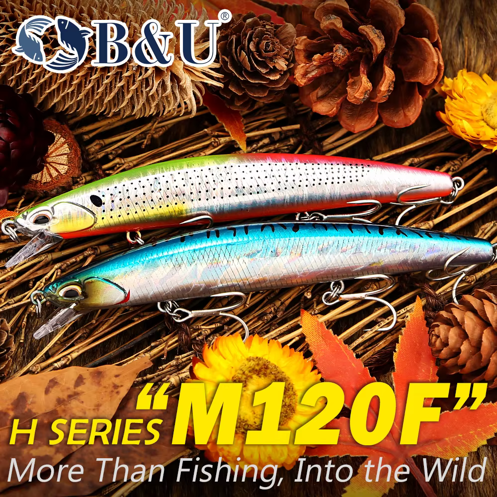 Wobbler B&U 120mm Jerkbait Flotante para Lubina en Agua Salada - imagen 2