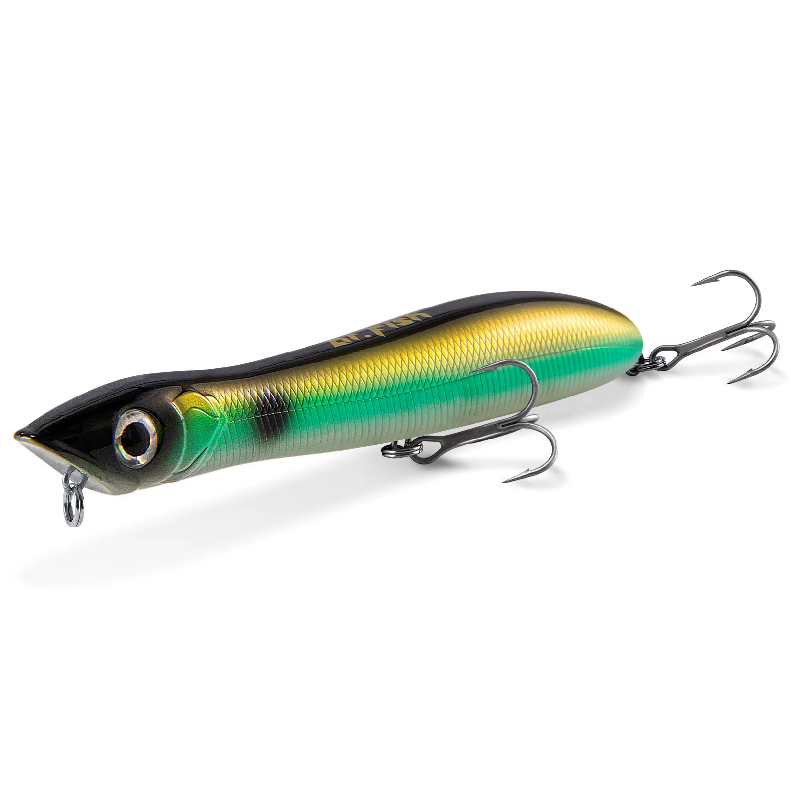 VMC Popper Walk-the-Dog lubina – Señuelo de superficie con triples