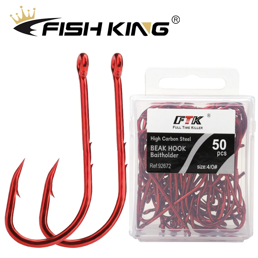 Anzuelos Fish King con púas – Vástago pico para cebo vivo y vinilo
