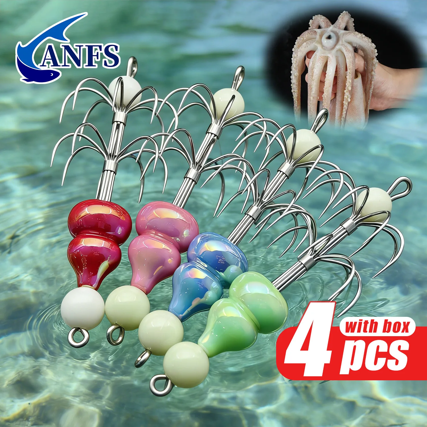 ANFS Jig para calamar nocturno con señuelos luminosos - imagen 5