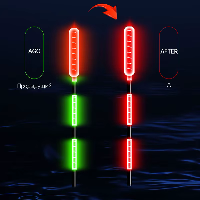 Flotador LED electrónico rojo alta sensibilidad pesca nocturna - imagen 4
