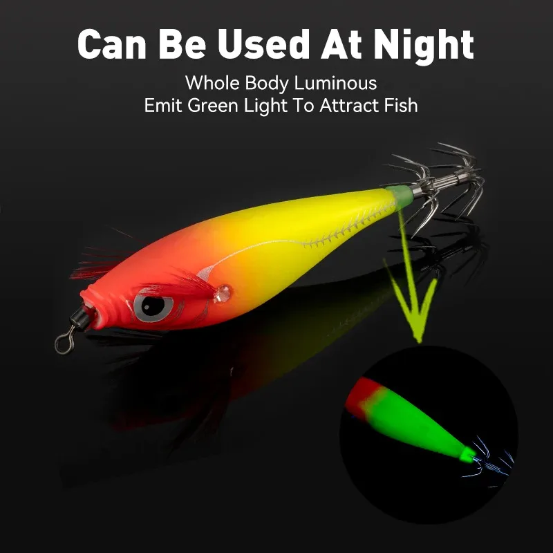 Egi Squid Jig BRAVMACK UV luminoso horizontal para calamar y pulpo - imagen 3