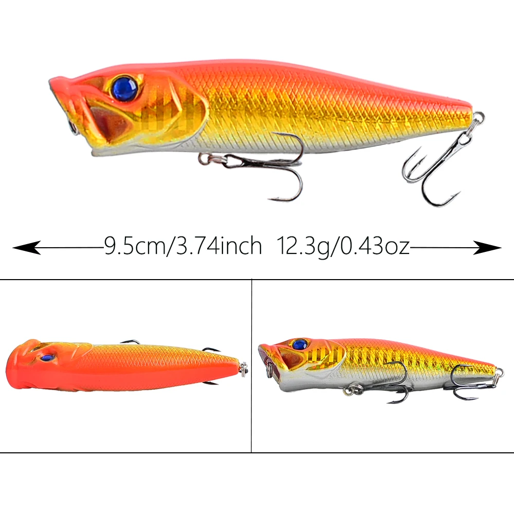Señuelo Popper Crankbait Swimbait de plástico duro con ojos 3D - imagen 2