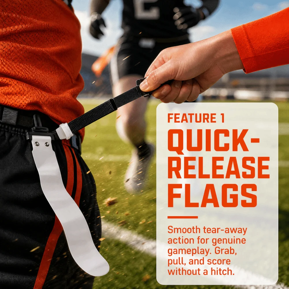 Cinturón flag football ajustable de PVC y PP para práctica - imagen 3