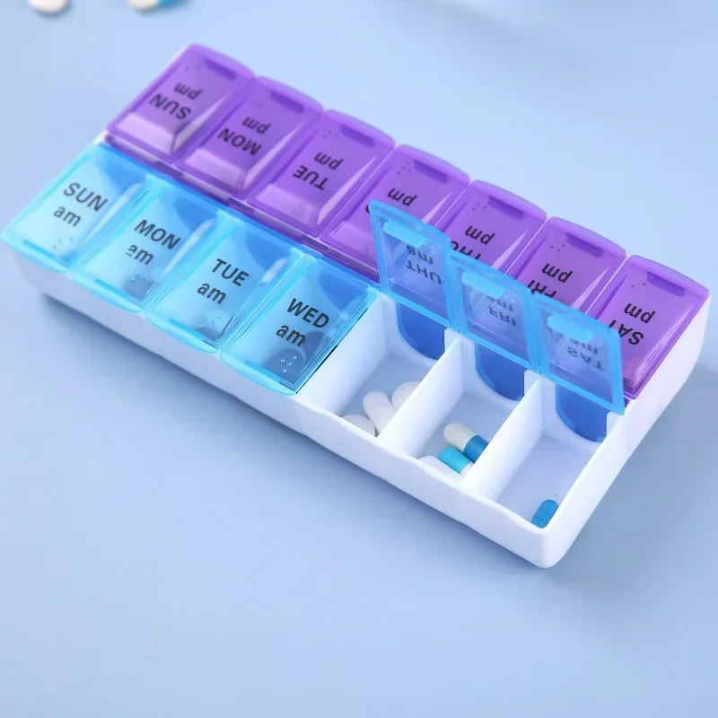 Pastillero semanal de viaje 14 rejillas – Contenedor medicamentos