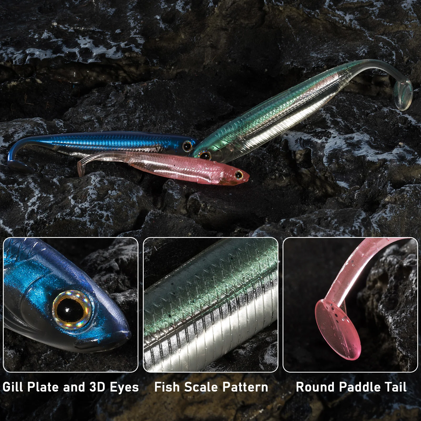 Señuelos swimbait y shad de vinilo para lubina drop shot - imagen 4