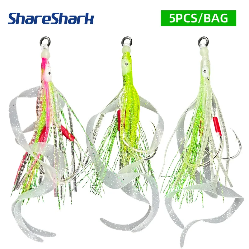 ShareShark señuelo de pulpo biónico marino con doble anzuelo luminoso - imagen 2