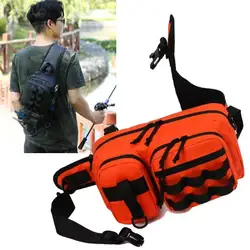 Riñonera táctica Molle para pesca con soporte de caña y señuelos