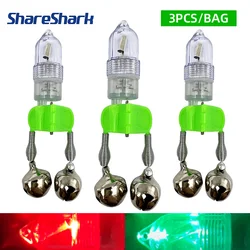 ShareShark Campanas de pesca con luz LED y alarma nocturna para clip