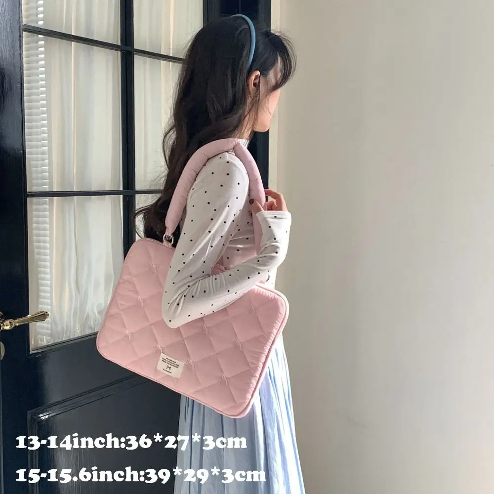 Bolso de hombro para portátil con detalle de lazo
