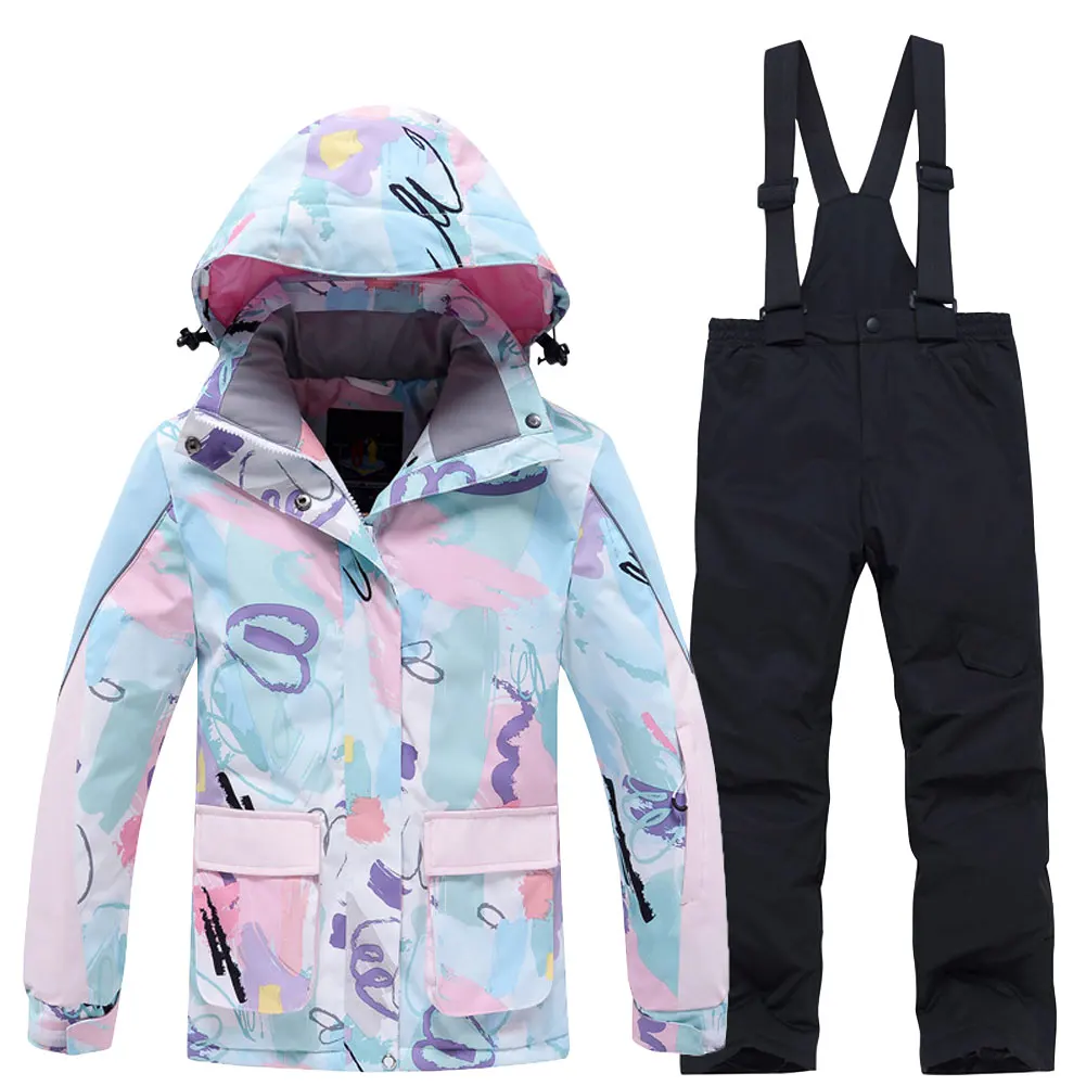 Pantalones de nieve infantiles con ajuste y protección inferior
