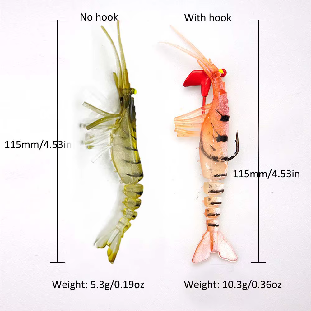FISHINGFANS Señuelos Camarón Silicona Luminosos para Agua Salada - imagen 2