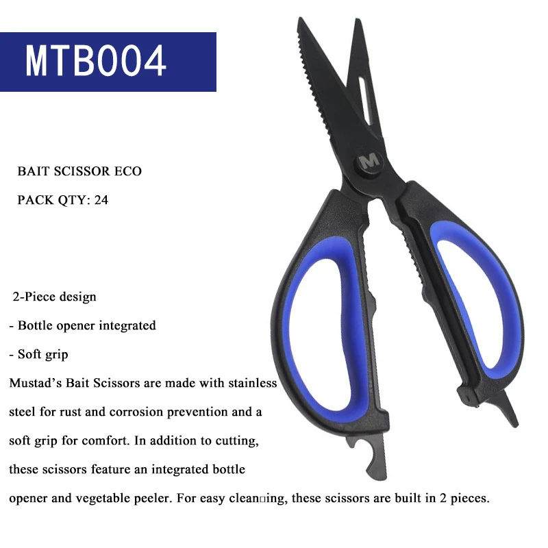 MUSTAD MTB004 Tijeras de pesca inox multifunción doble filo mar - imagen 2