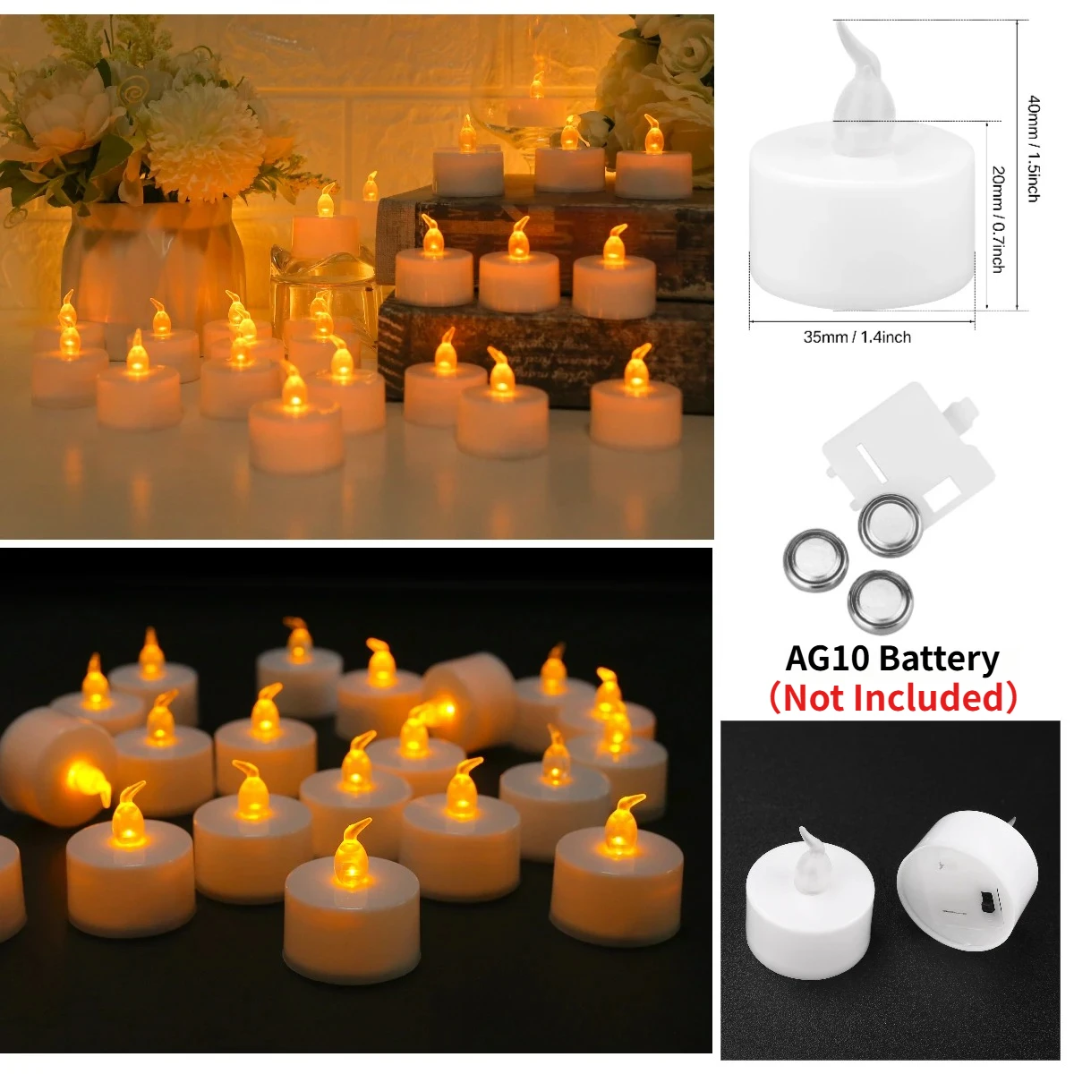 Velas LED decorativas para Navidad y Halloween