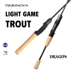 Caña Tsurinoya Trucha Spinning 1,8m Carbono 2 Secciones Acción Rápida