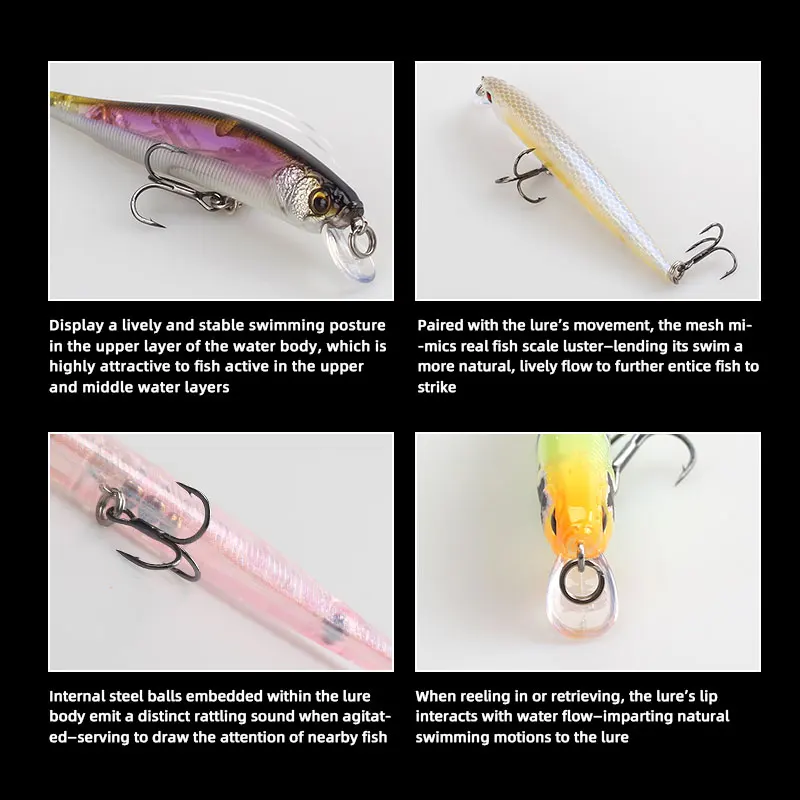 Señuelo flotante LETOYO jerkbait largo alcance – lubina y lucio - imagen 5