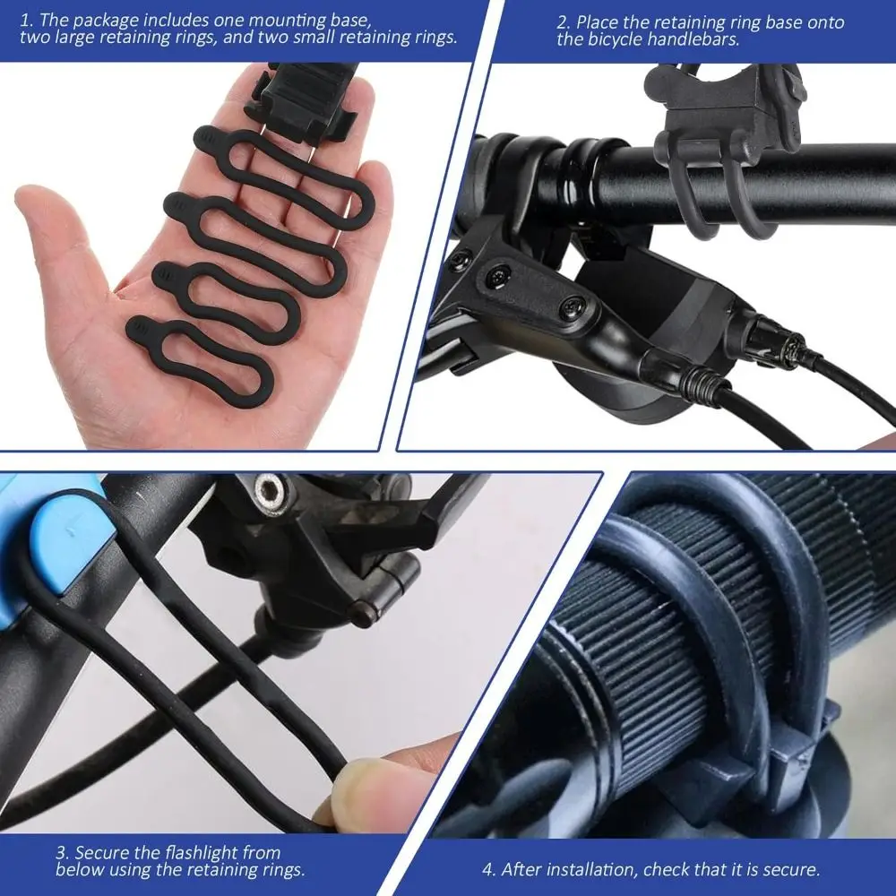Soporte antideslizante para linterna de bicicleta universal ajustable