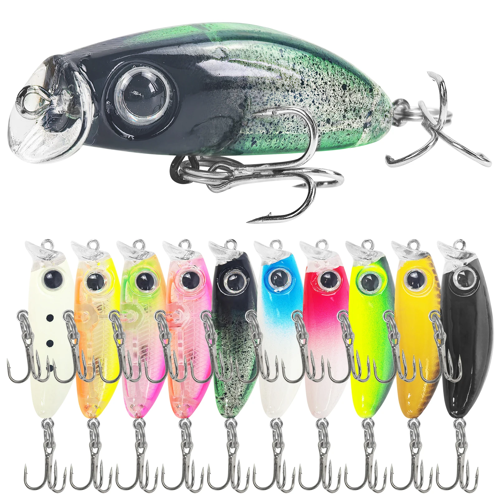 Free Fisher Señuelos Minnow hundimiento lento con sonajero Wobbler - imagen 2