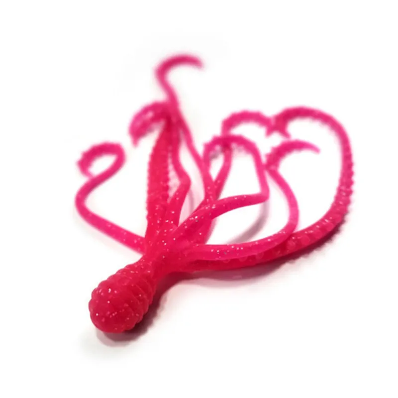 Señuelo suave con falda TPR para jigging – Gancho assist rosa rojo blanco - imagen 4