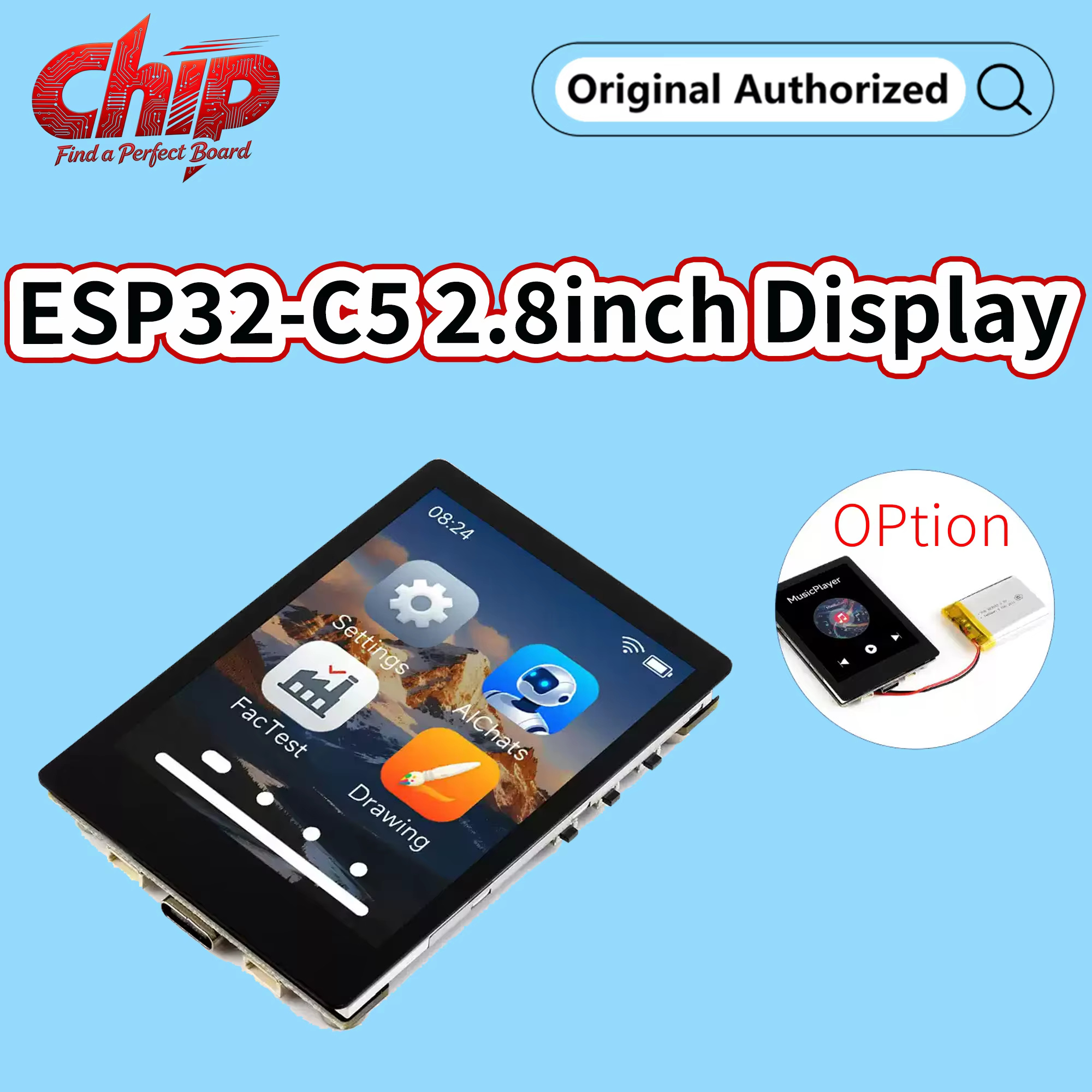 Pantalla Táctil IPS 2,8" Waveshare ESP32-C5 – 240×320 con interfaz SPI - imagen 2