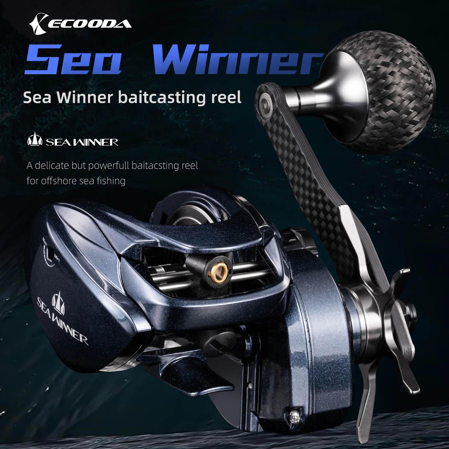 Carrete Baitcasting Ecooda Sea Winner – Alta resistencia a corrosión