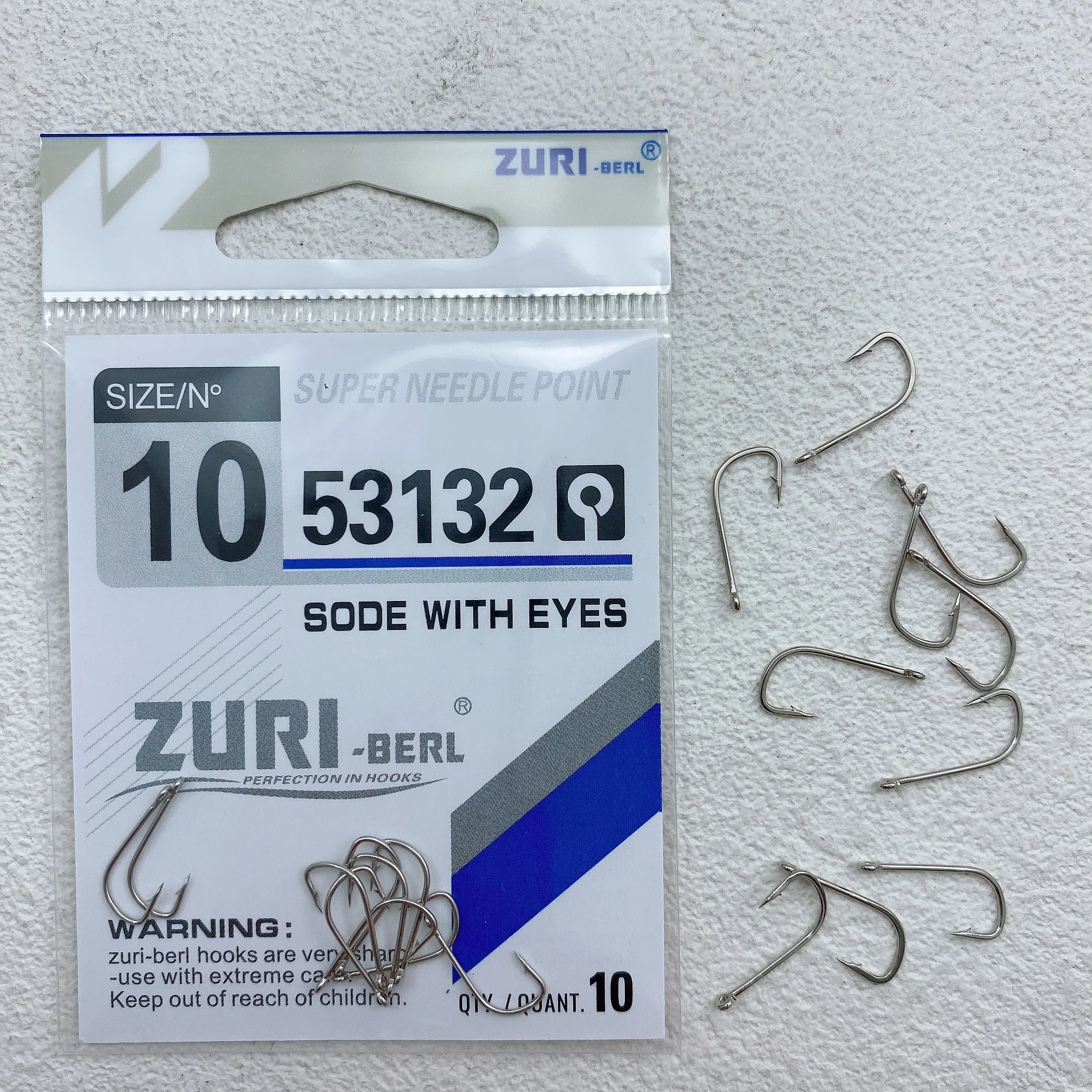 Anzuelo SODE curvo con ojos y barbas – anilla para carpa - imagen 2