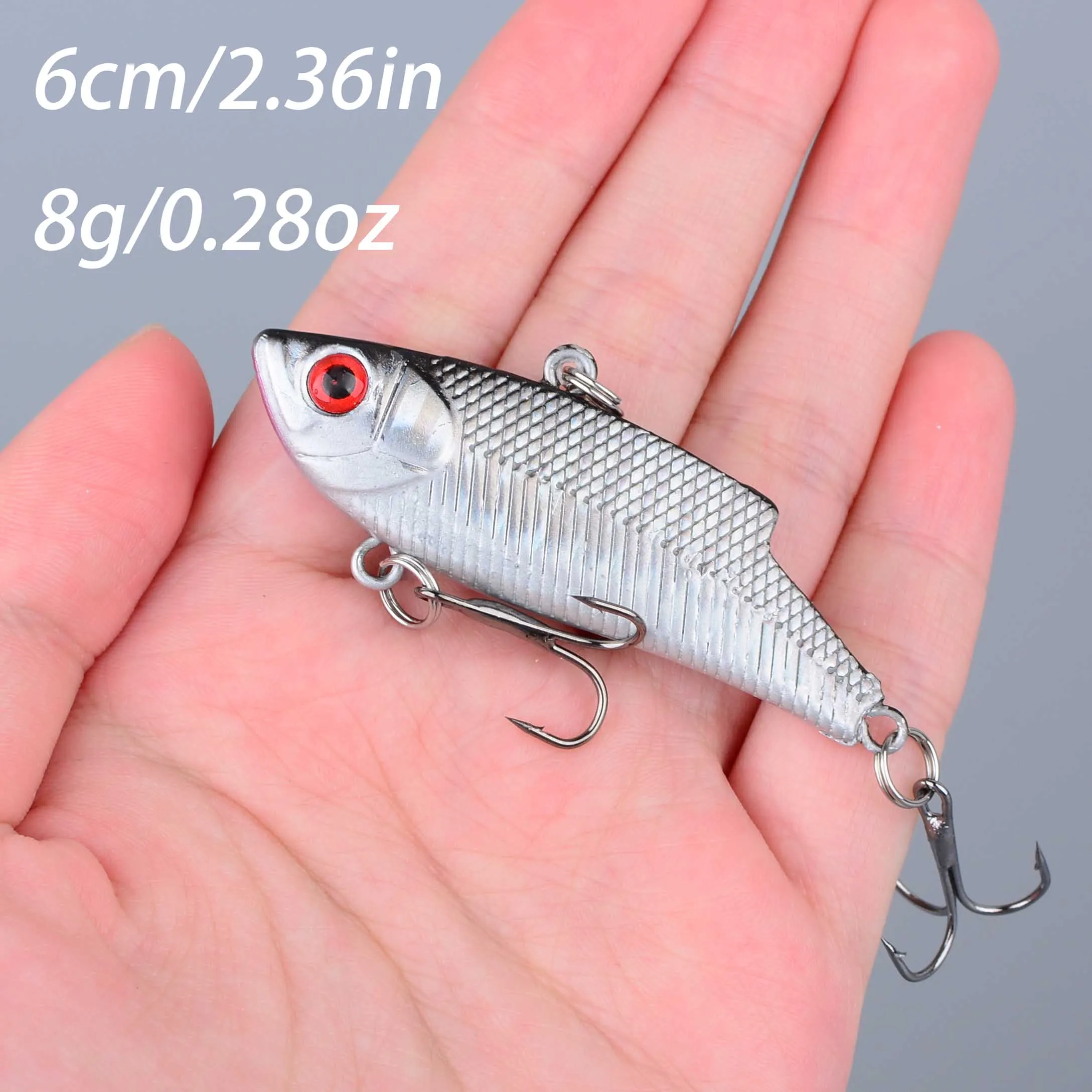 Señuelo VIB tipo cuchara para invierno y salmón, wobbler duro - imagen 3