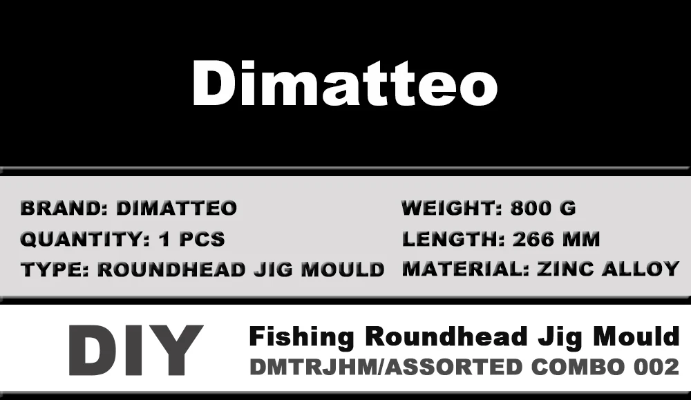 Molde de silicona para jig heads con 7 cavidades de diferentes pesos