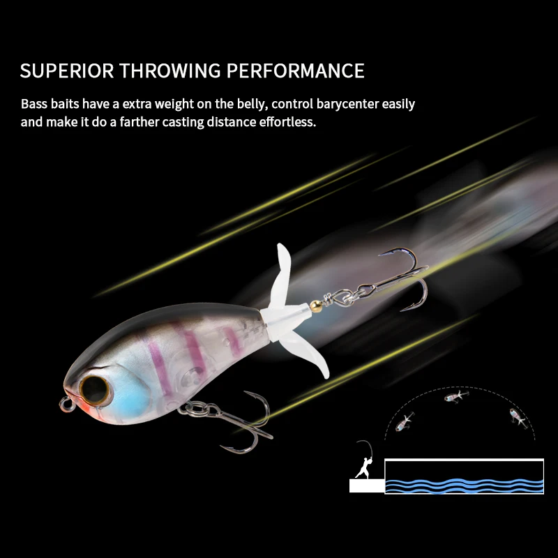 LETOYO Whopper Popper – Señuelo Topwater Doble Hélice para Lubina - imagen 5
