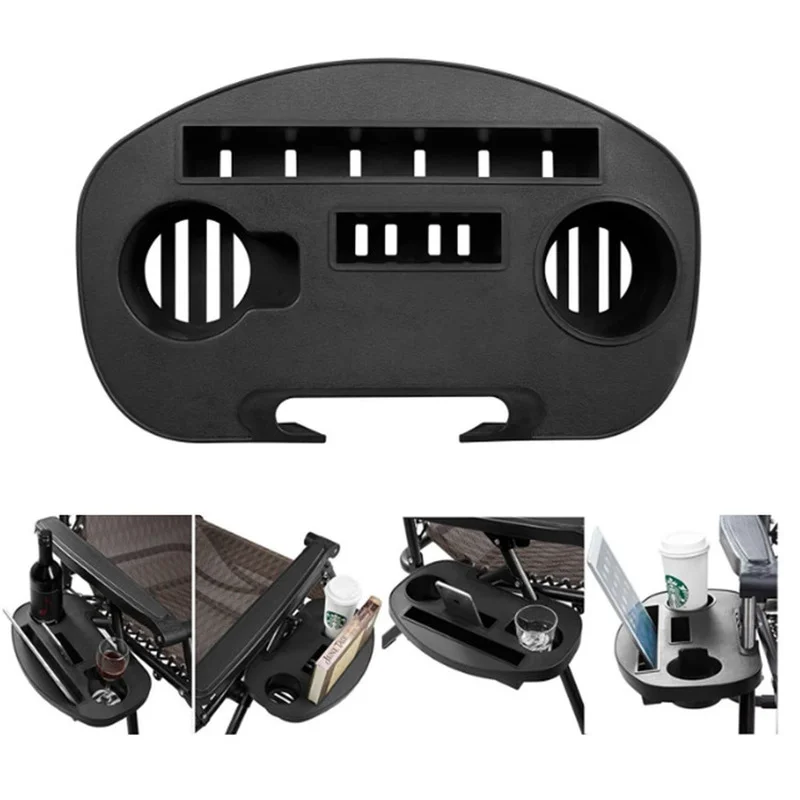 Bandeja accesorios pesca reclinable plegable con soporte bebidas