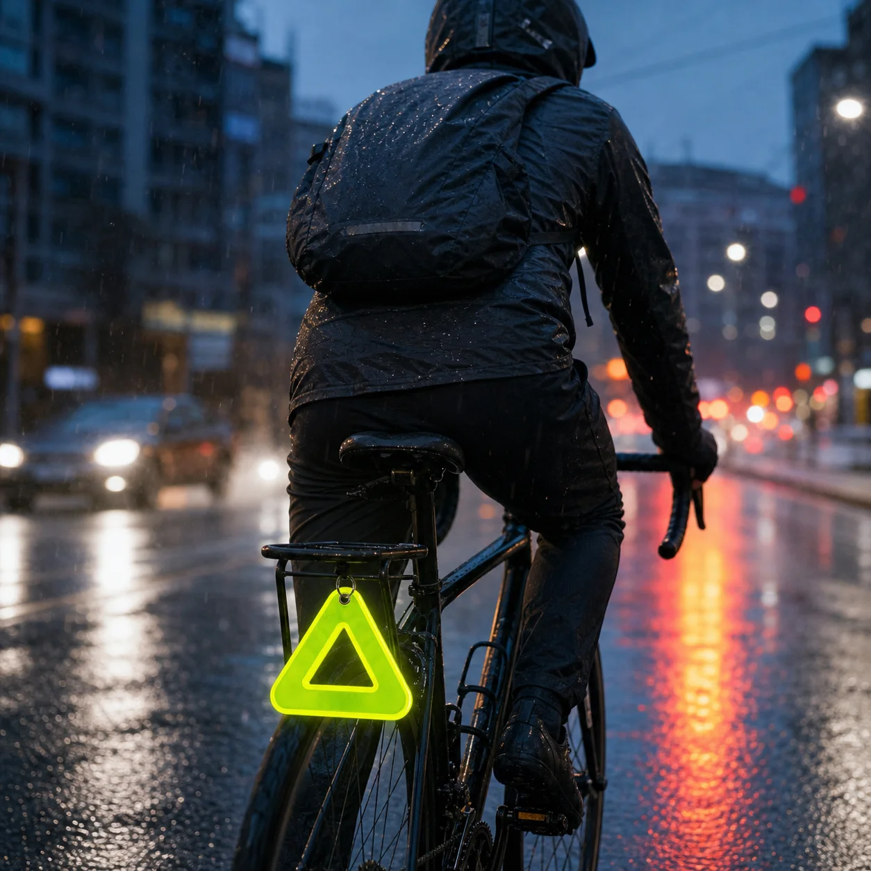 Señal triangular reflectante para bicicleta impermeable - imagen 5