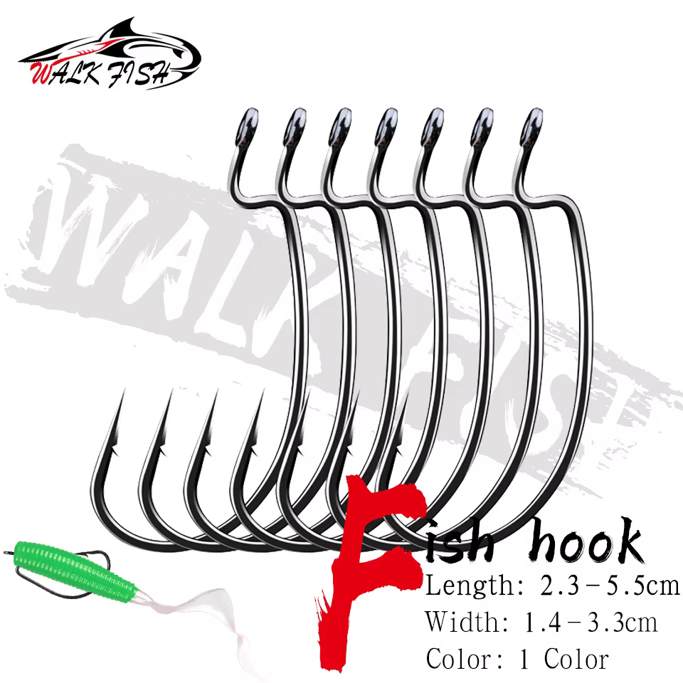 Anzuelo Offset WALK FISH Broad Bend – Acero al carbono para vinilo carpa - imagen 2