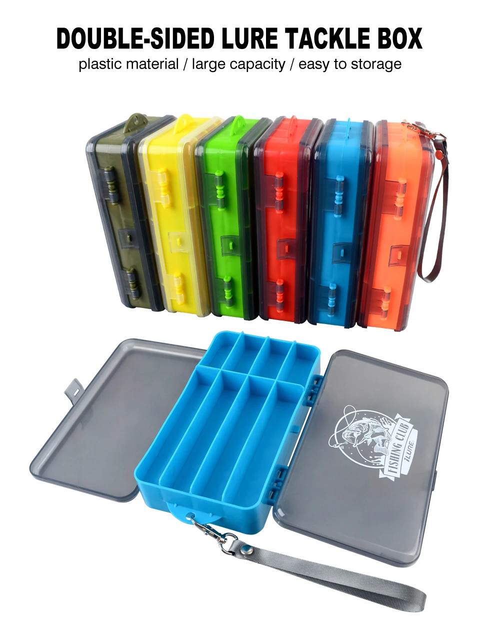 Vista frontal de la caja organizadora NEPTUNE SPEAR con compartimentos ajustables