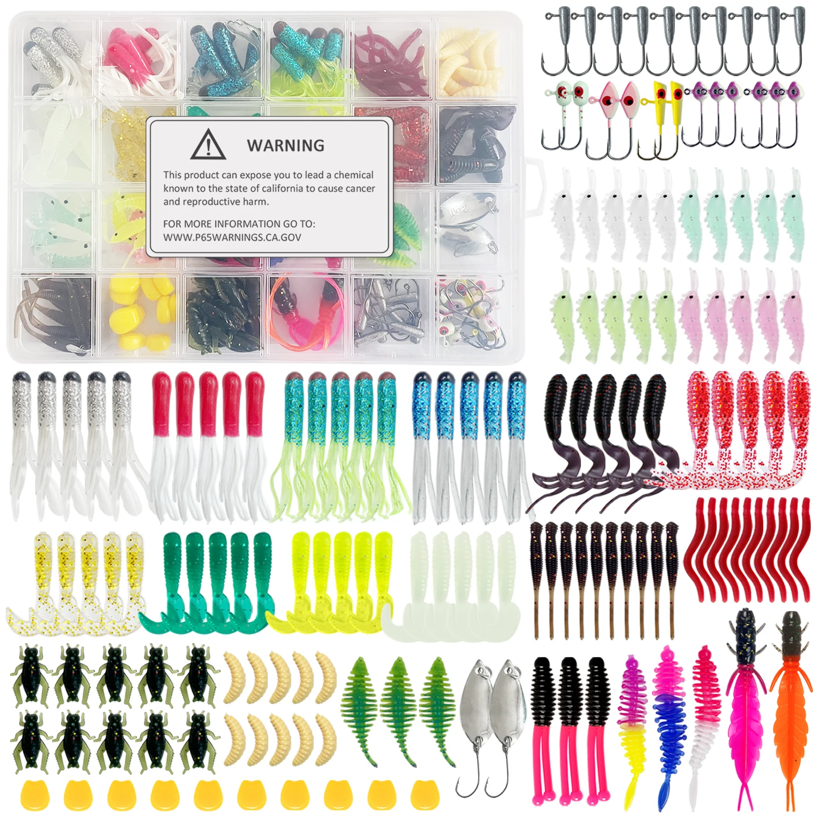 FREE FISHER kit de señuelos blandos con jig head, cucharas metálicas - imagen 3