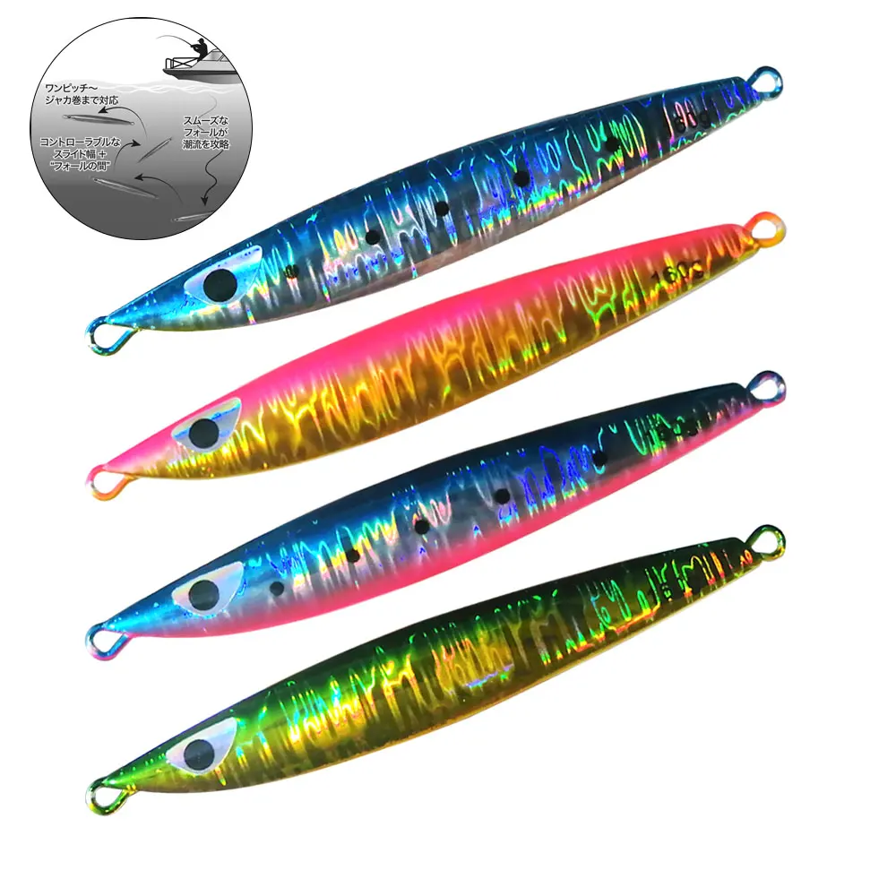 Pesca en acción con caña de jigging y señuelo AS Slow Jig
