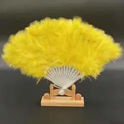 Abanico de mano blanco plegable artesanal estilo hanfu de piel