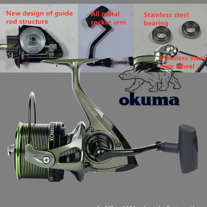 Carrete spinning Okuma 8000-12000 – Acero inoxidable para mar y río - imagen 3