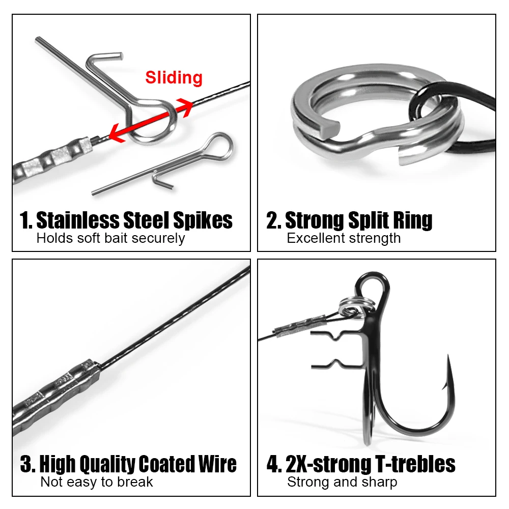 Spinpoler Antler Stinger Rig anzuelo triple en T para vinilos