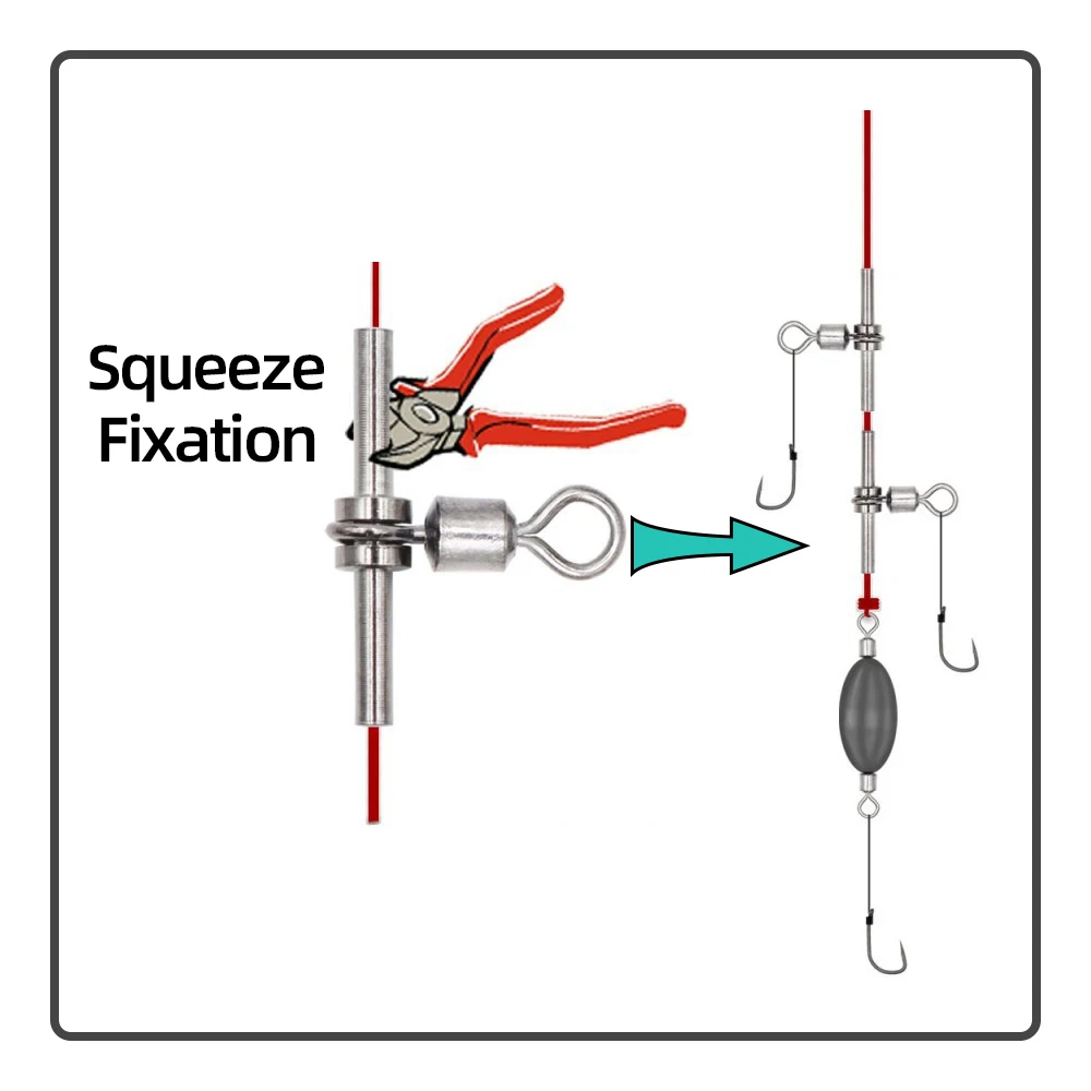 Eslcerilla Giratoria de 3 Pasos – Conector de Línea para Pesca - imagen 3