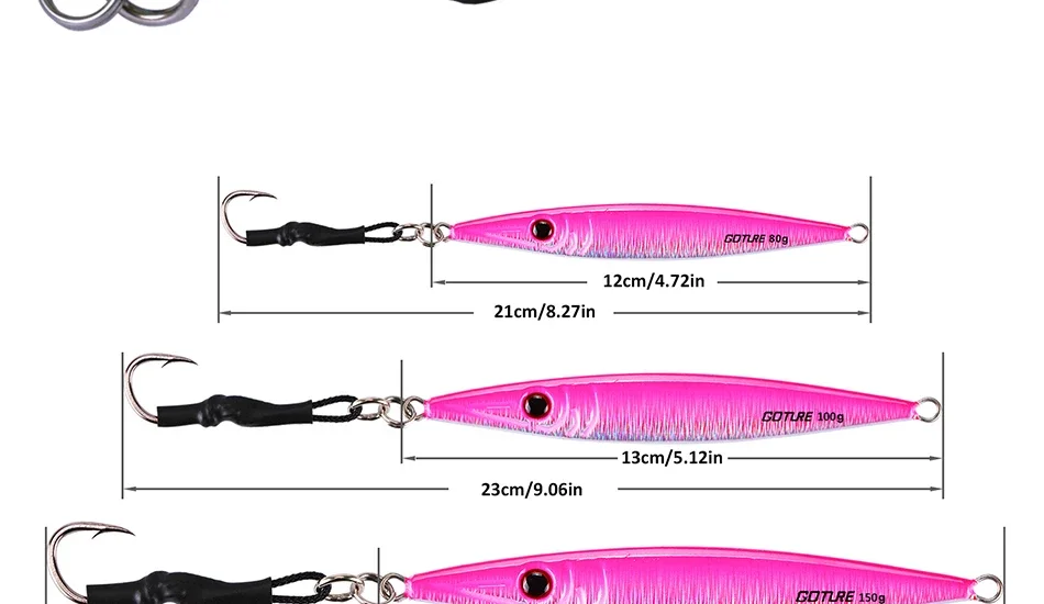 Señuelo en acción de jigging