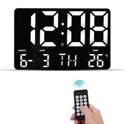 ORIA Reloj de pared digital USB LED con calendario y temperatura