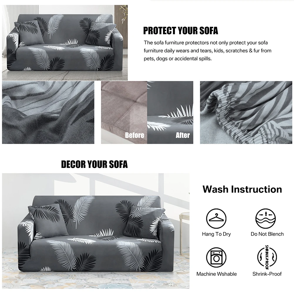 Funda de sofá elástica estampada antimanchas Spandex – Protector