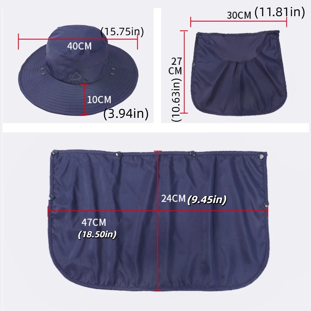 Gorra de pescador con visera y solapa extraíbles mostrada de frente