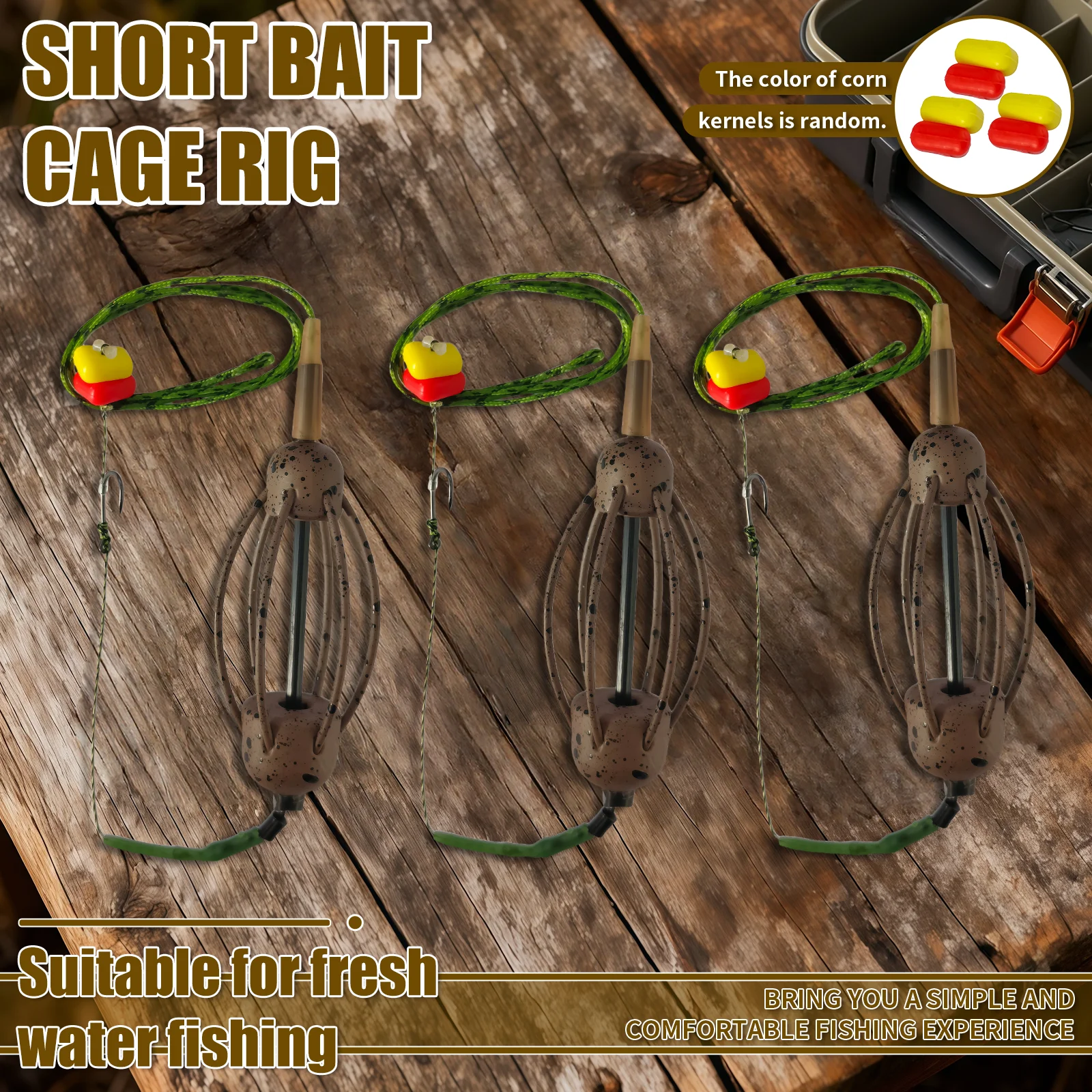 Montaje de carpa con alimentador jaula abierta y pelo pre-atado - imagen 2