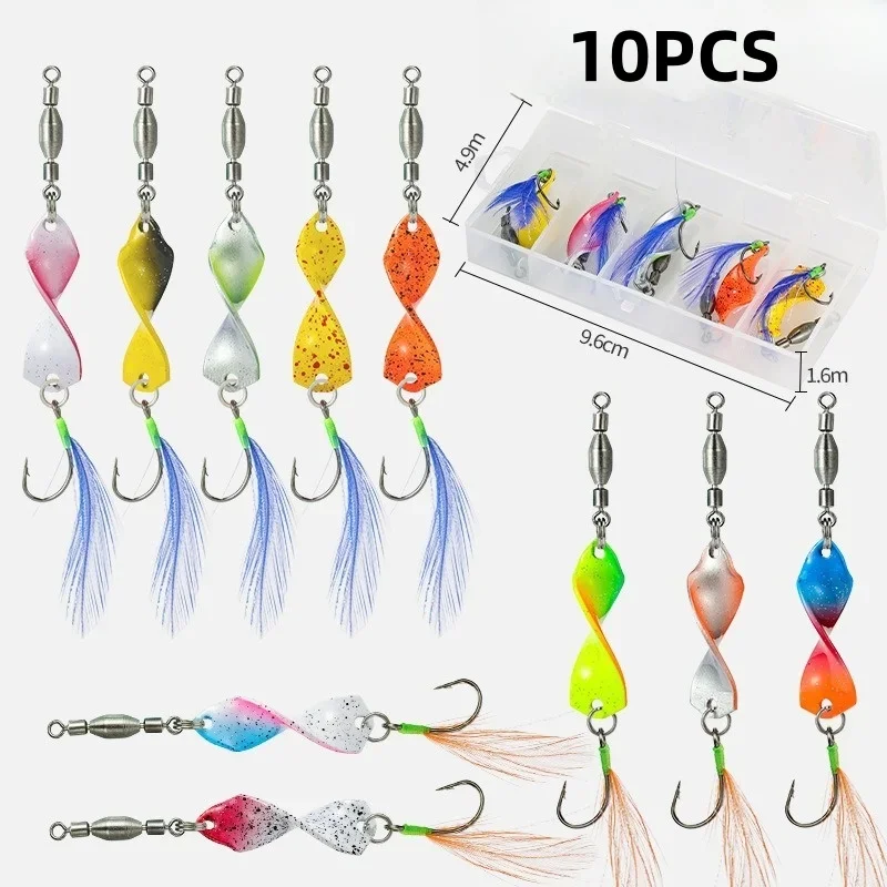 Anzuelo único con plumas de colores