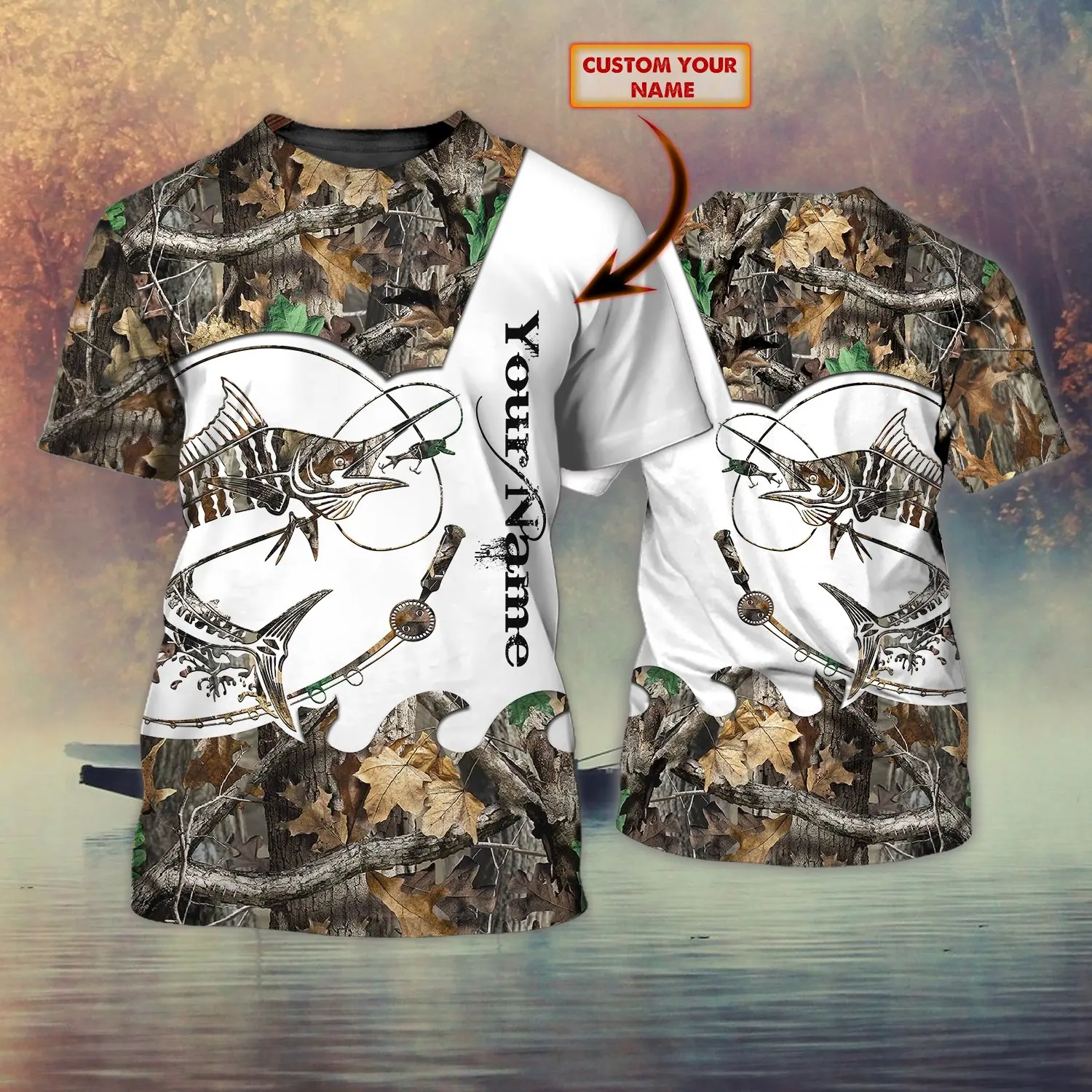 Camiseta de Pesca 3D Personalizada de Carpa y Dorado - imagen 5