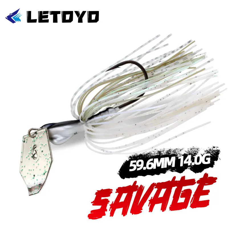 LETOYO Chatterbait con cuchilla y anzuelo de aguja para lucio y lubina - imagen 2