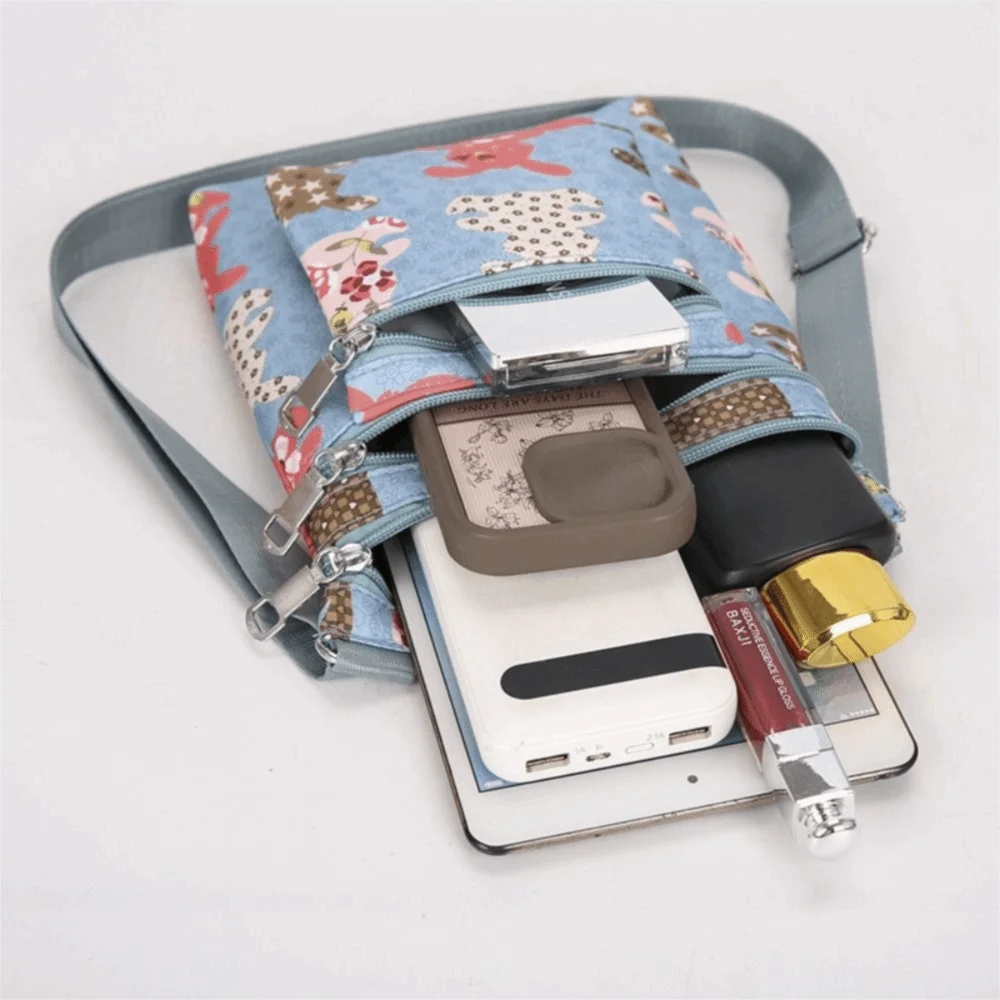Bolso cruzado de tela Oxford gran capacidad para teléfono y cartera